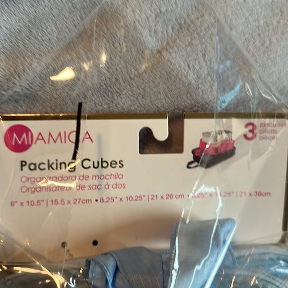NEW Miamica Blue Travel Packing Cubes Set of 3 - Picture 5 of 5